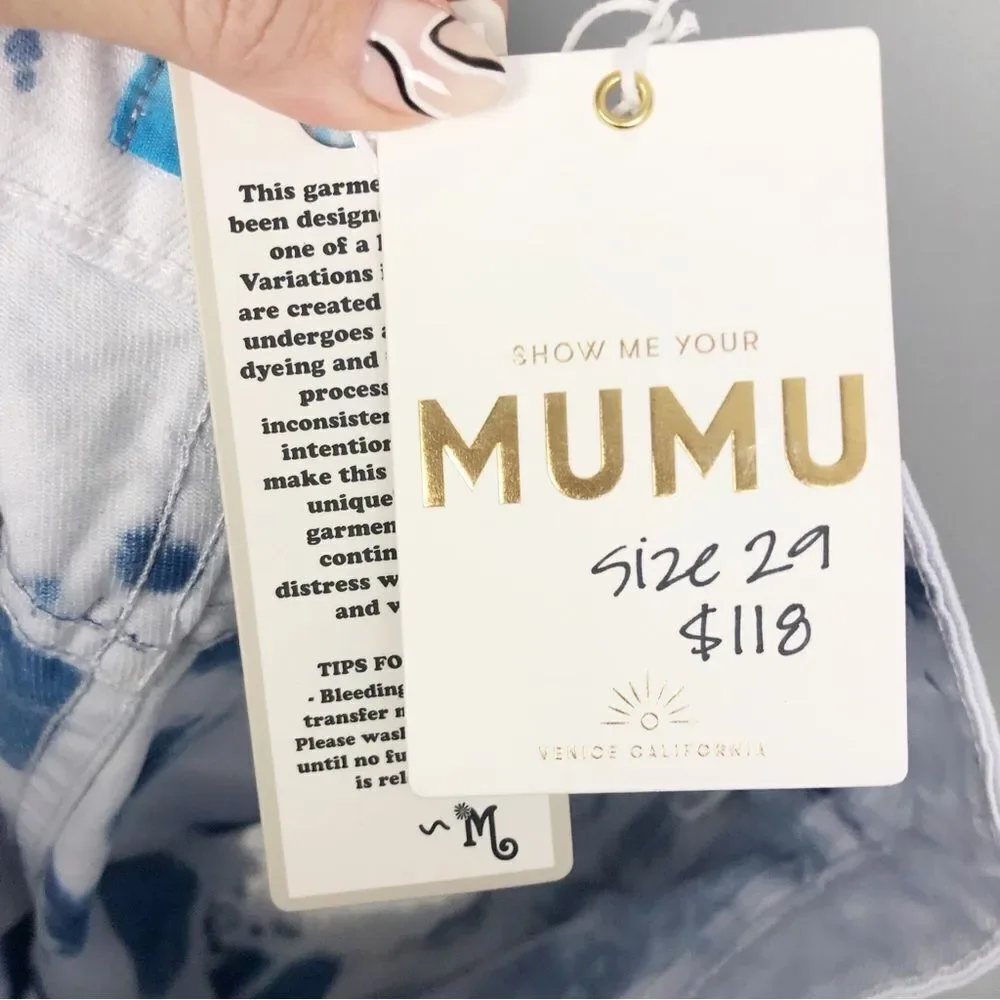 SHOW ME YOUR MUMU | NEW Houston High Waist Tie Dye Denim Shorts Women’s Size 29